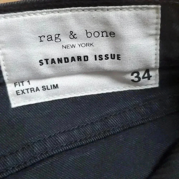 Rag & Bone Men's Standard Issue Fit 1 Slim-Skinny Knee-Rip Jeans Size 34 - Picture 7 of 12